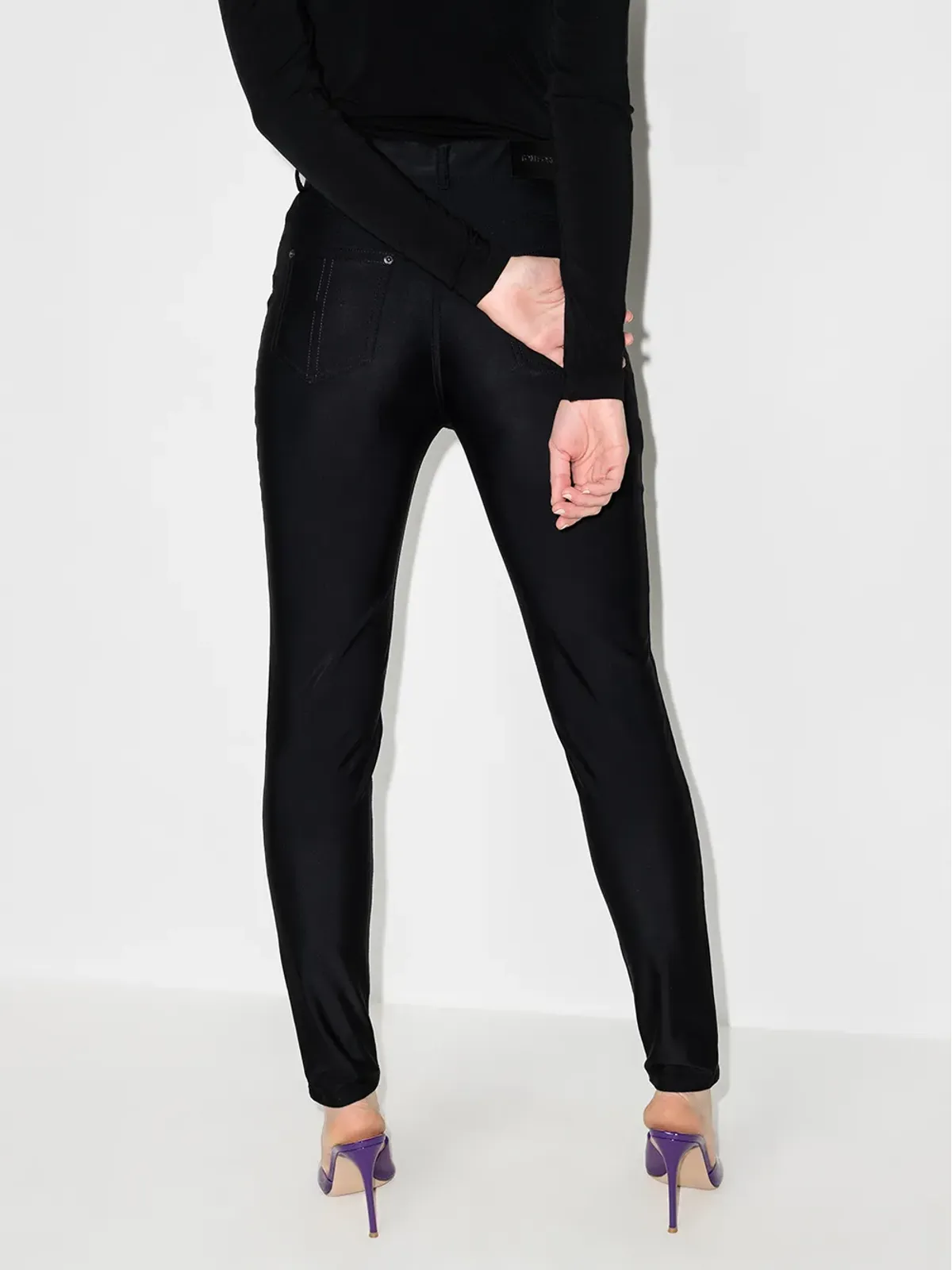 TOM FORD Glossy skinny jeans - Black - 画像3
