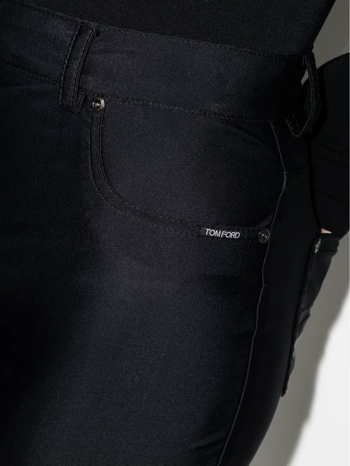 TOM FORD Glossy skinny jeans - Black - 画像4