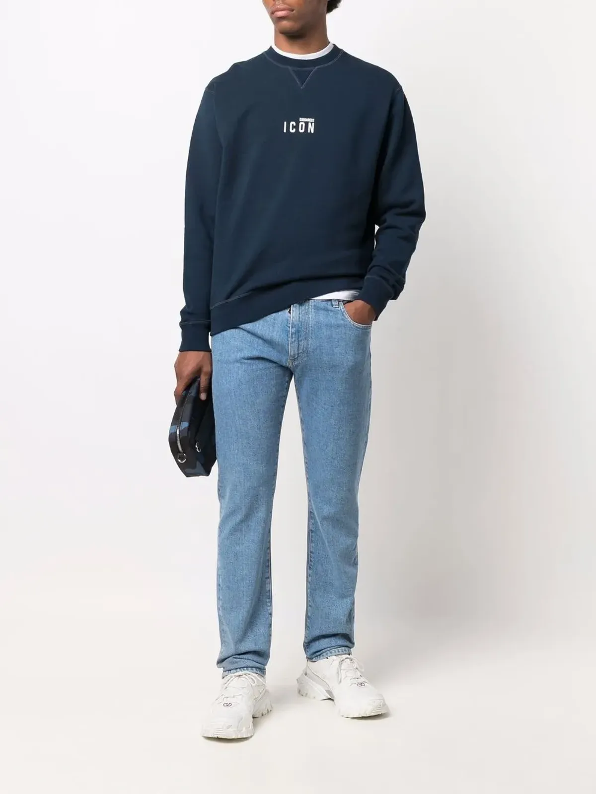 Billionaire アイコニック クレスト エンボス加工 ストレートカット ジーンズ - 画像2