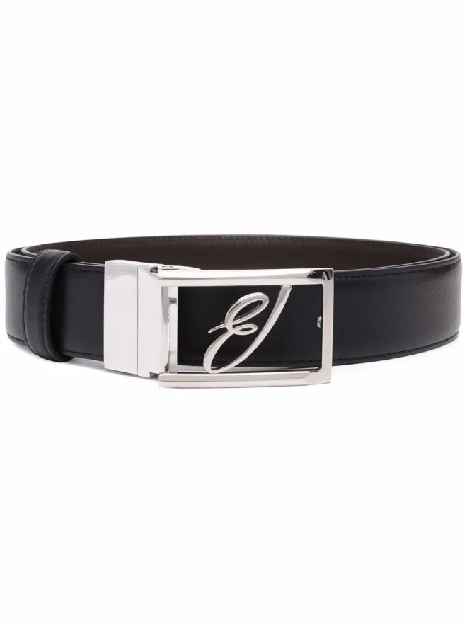 Brioni Brioni ロゴプレート レザーベルト ブラックの商品画像