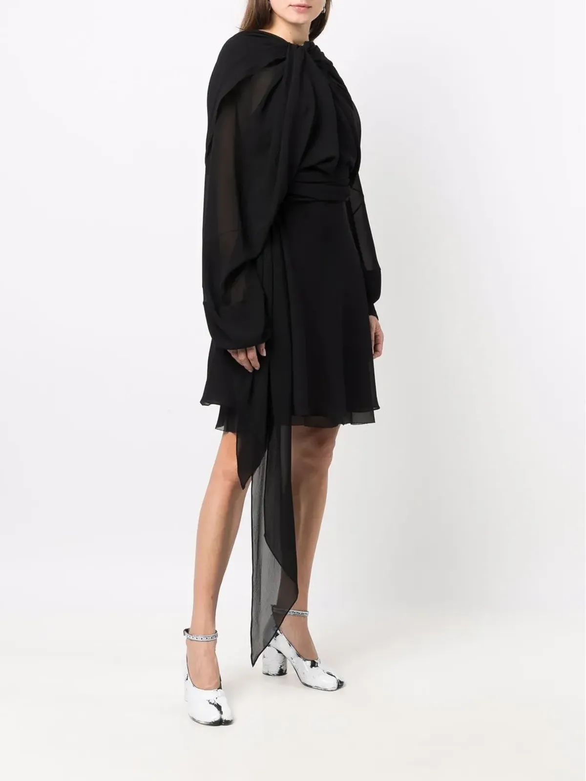Maison Margiela ドレープシルク ミニドレス - 画像3