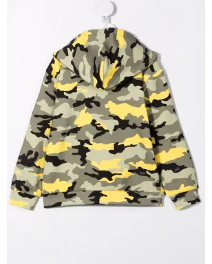 Dolce & Gabbana Kids カモフラージュ柄コットンフード付きジップパーカー - サムネイル2