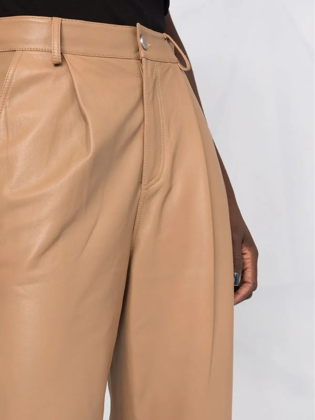 RED Valentino ハイウエストレザーパンツ - 画像3