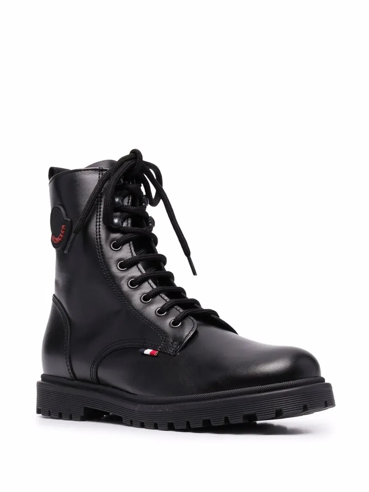 Moncler Enfant レースアップレザーブーツ - 画像2