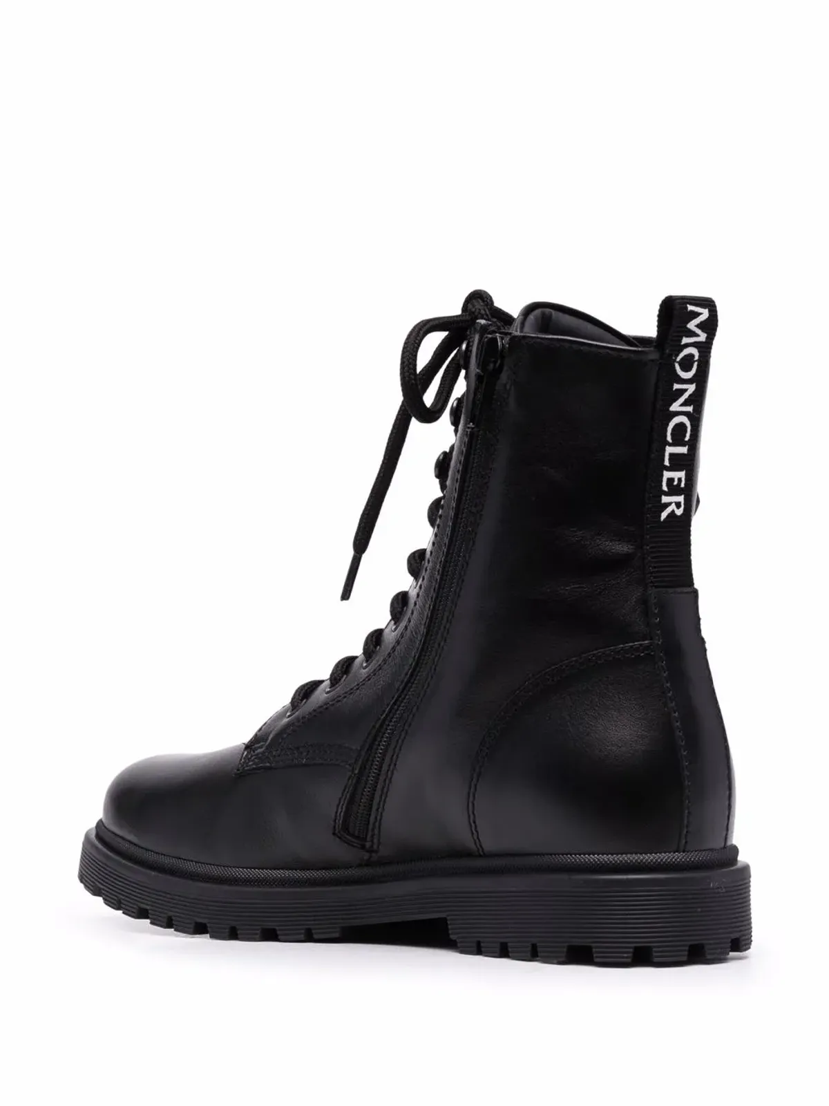 Moncler Enfant レースアップレザーブーツ - 画像3