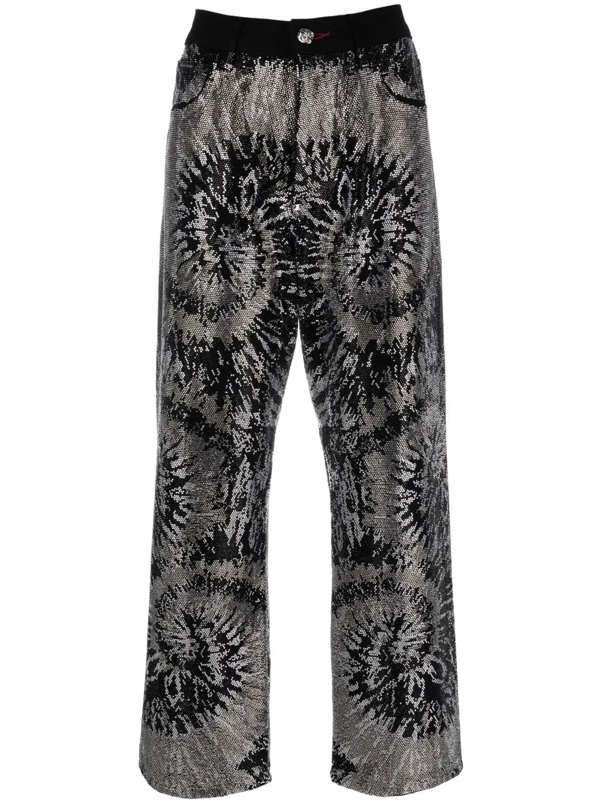 Philipp Plein エンベリッシュド ワイドレッグジーンズ - 画像1