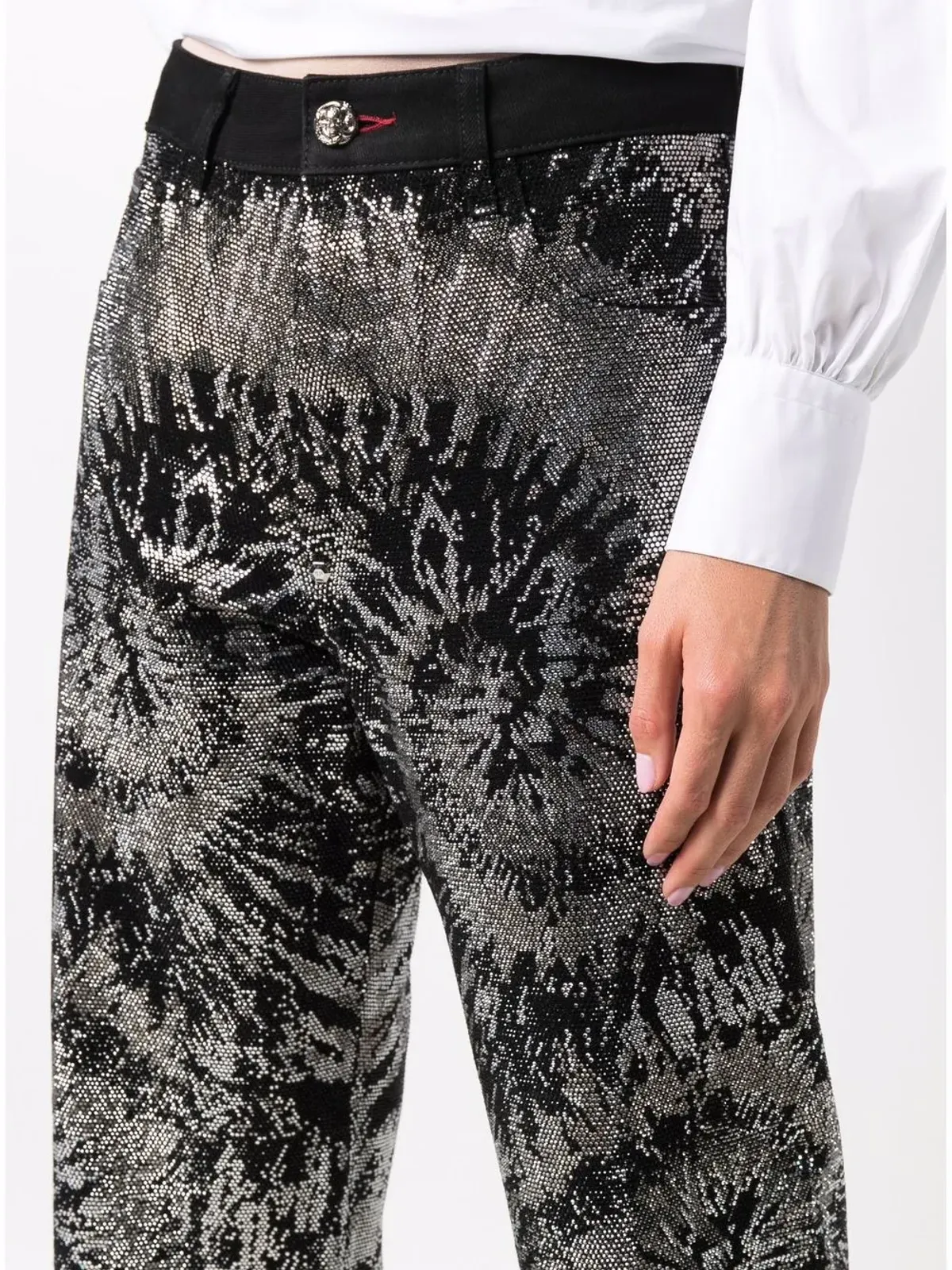 Philipp Plein エンベリッシュド ワイドレッグジーンズ - 画像5