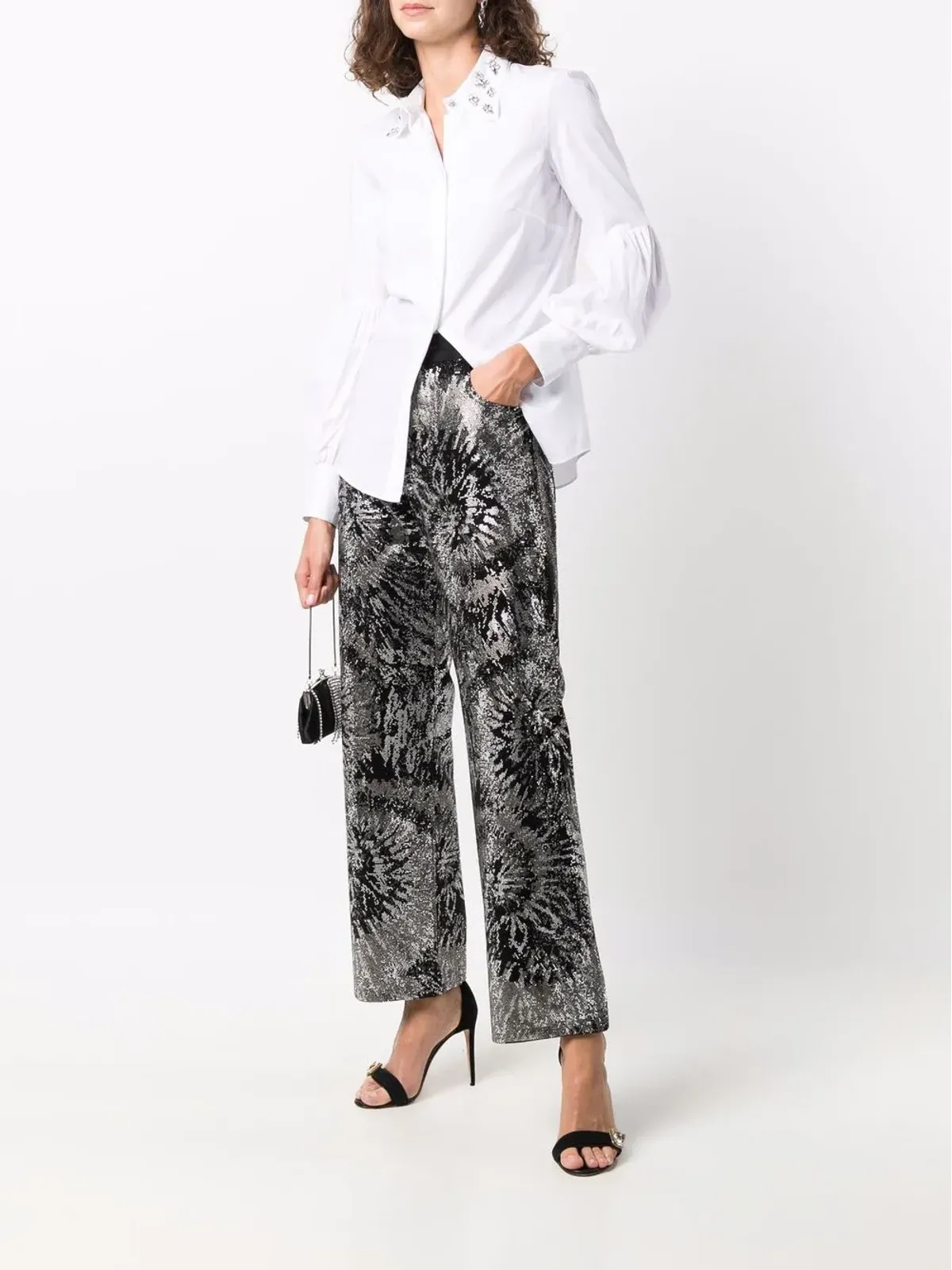 Philipp Plein エンベリッシュド ワイドレッグジーンズ - 画像2