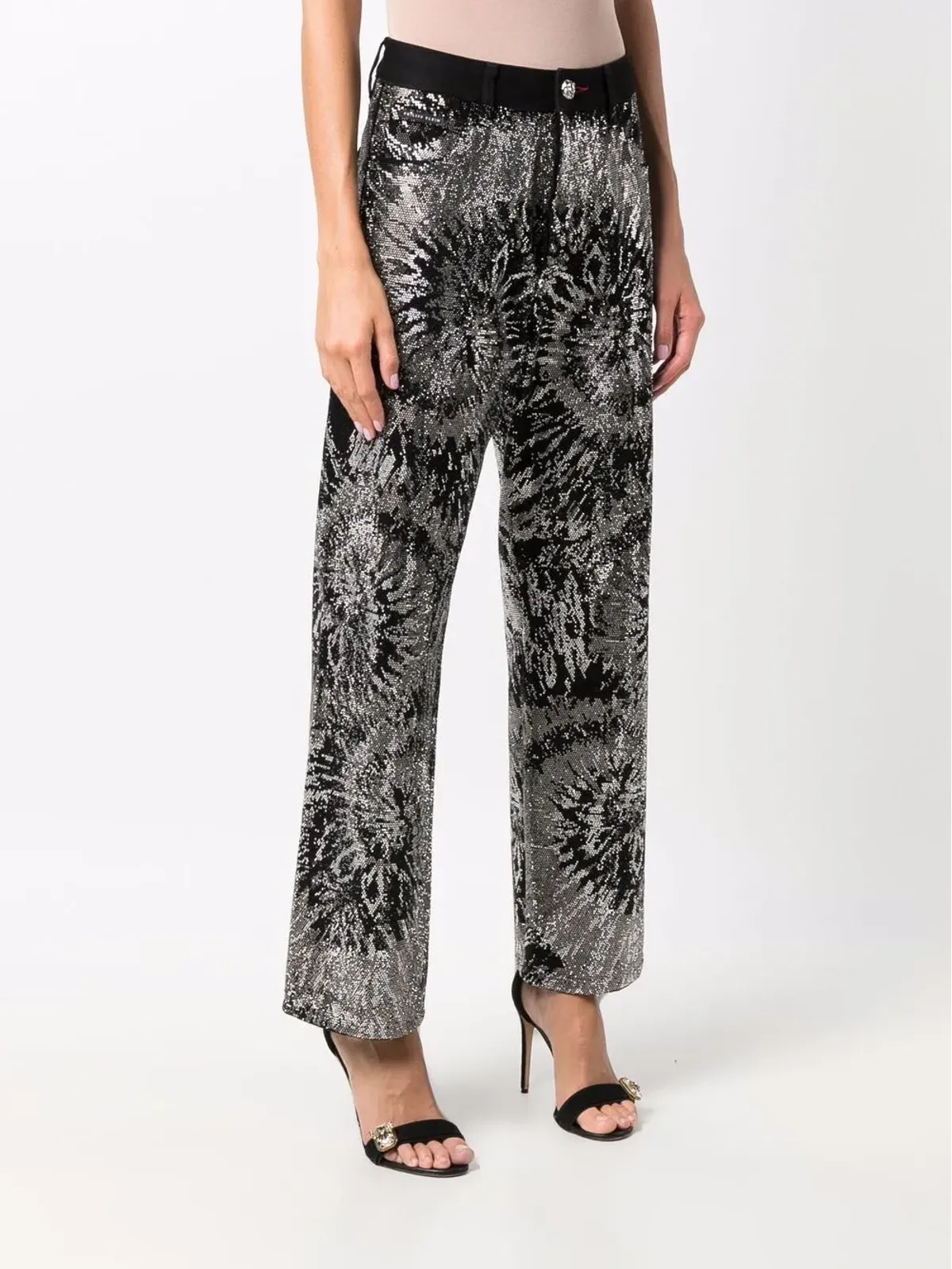 Philipp Plein エンベリッシュド ワイドレッグジーンズ - 画像3