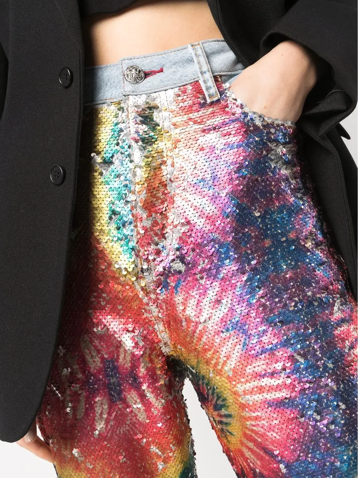 Philipp Plein タイダイプリント スパンコール付きジーンズ - ブルー - 画像5