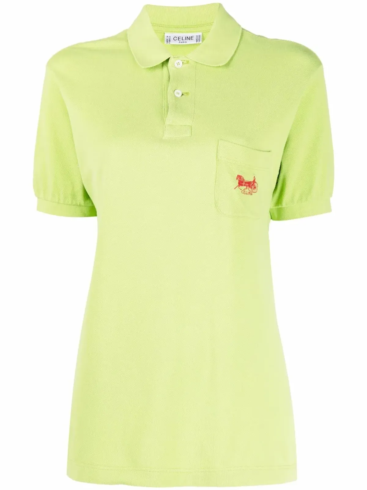 Celine Pre-Owned 1990s logo-embroidered polo shirt - Green - 画像1