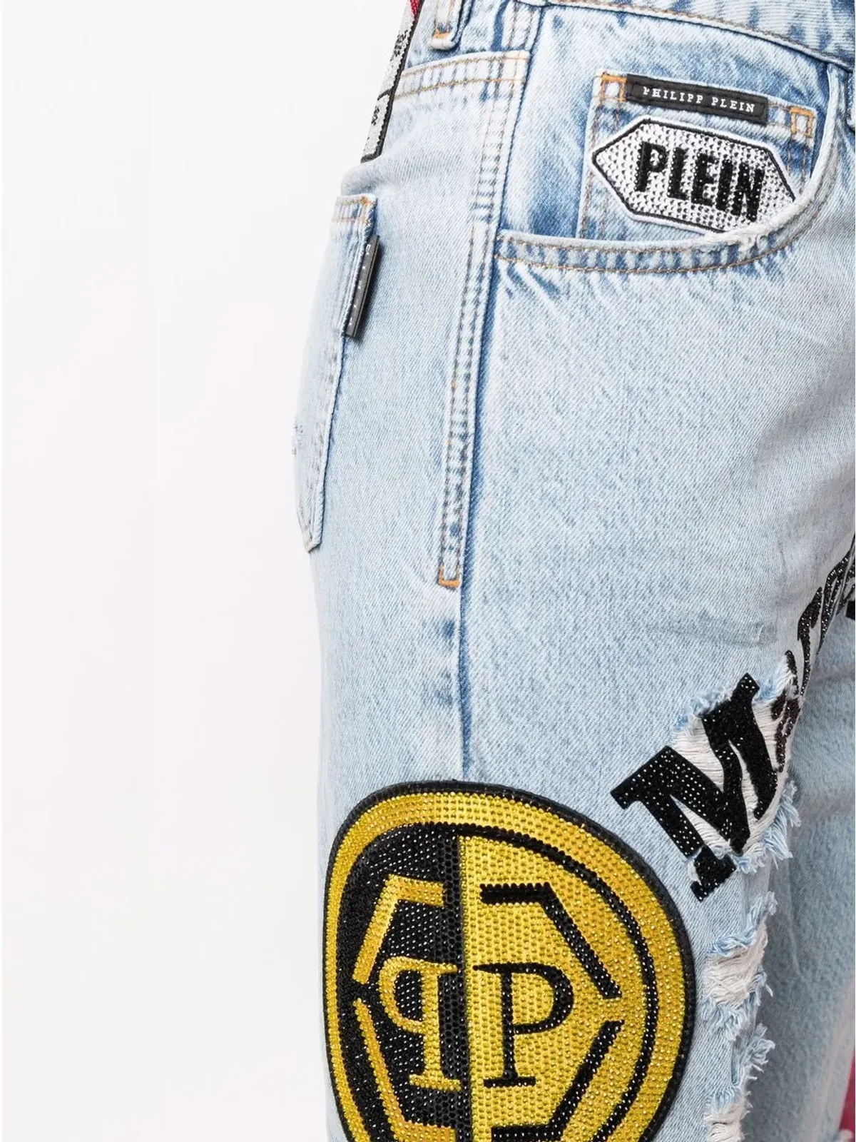Philipp Plein パッチワーク ボーイフレンドジーンズ ブルー - 画像5