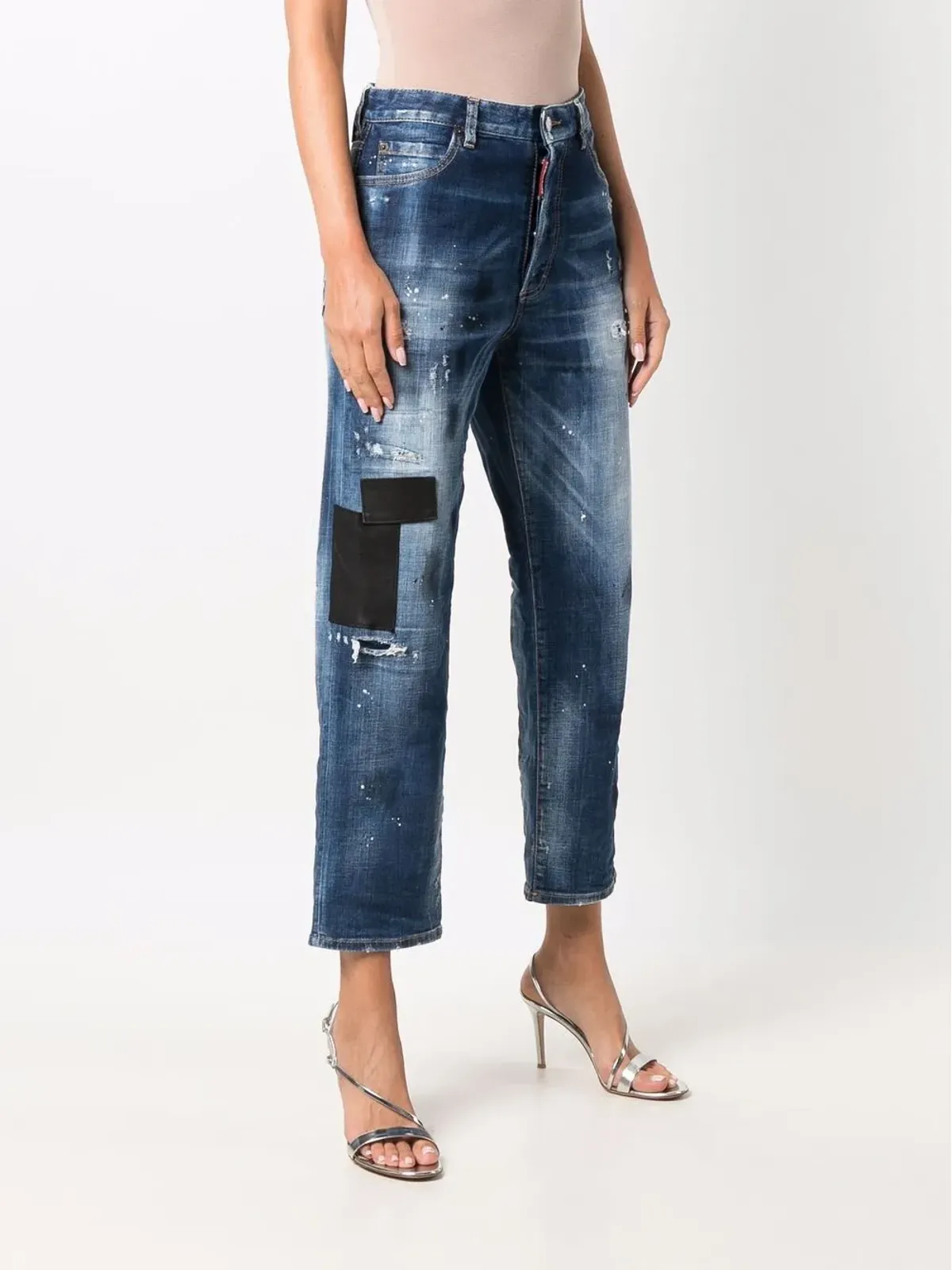 DSQUARED2 ダメージ加工ストレートジーンズ - 画像3