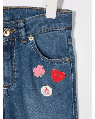 Lanvin Enfant バッジディテールジーンズ - サムネイル3