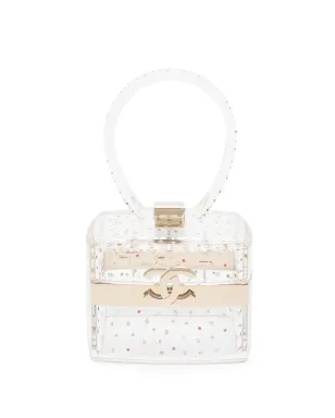 CHANEL ビンテージ 2004 CCラインストーン付き バニティミニバッグ - White - サムネイル1