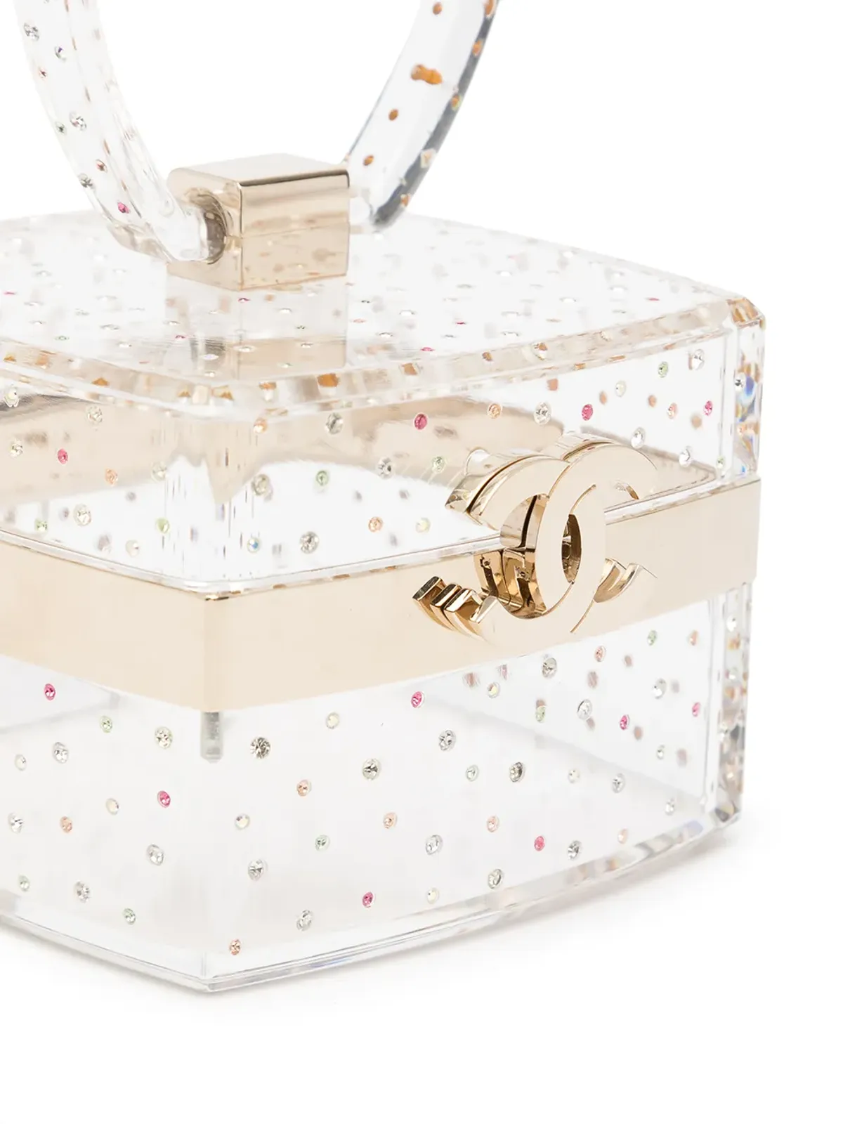 CHANEL ビンテージ 2004 CCラインストーン付き バニティミニバッグ - White - 画像4