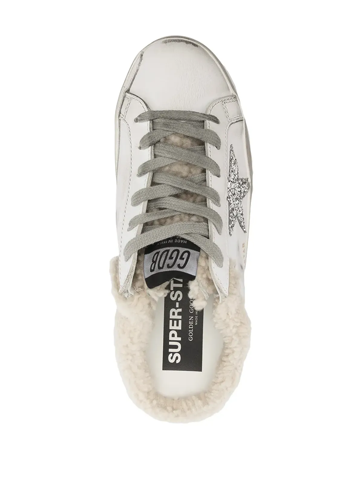 Golden Goose Super-Star Sabot shearling-lined sneakers - White - 画像4