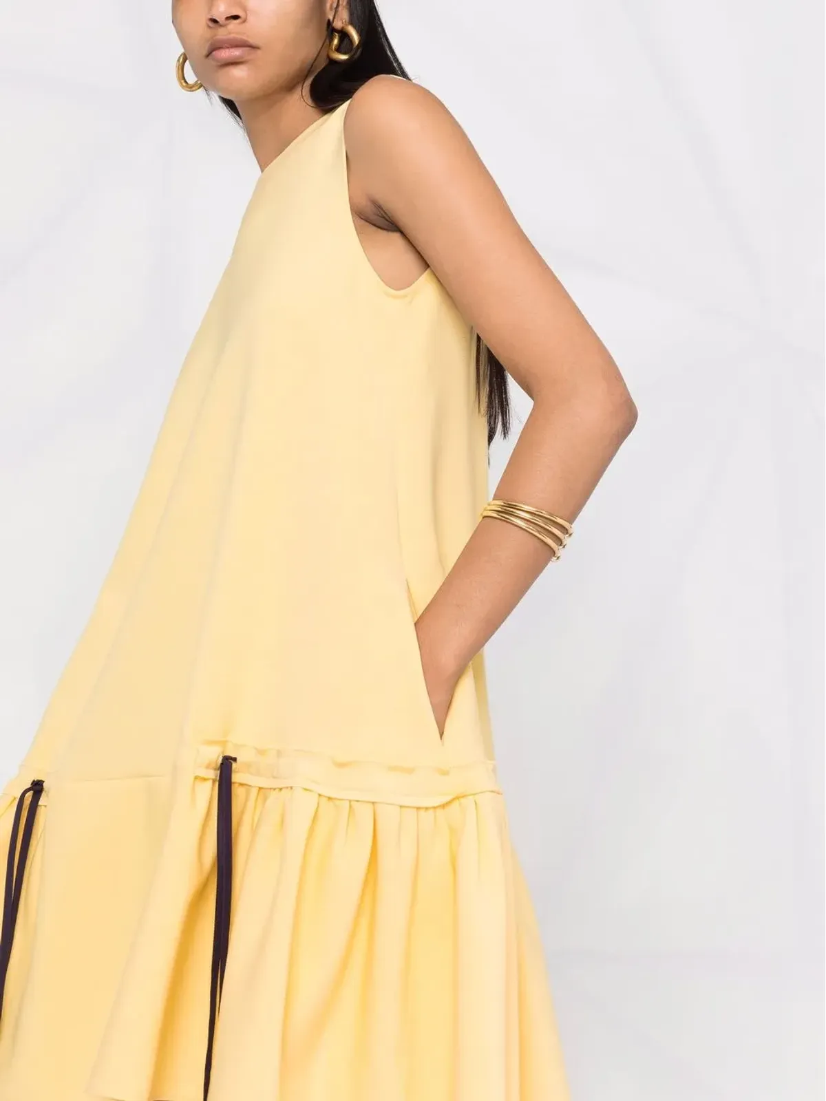 Victoria Victoria Beckham ラッフルヘム ポプリン ドレス - 画像3