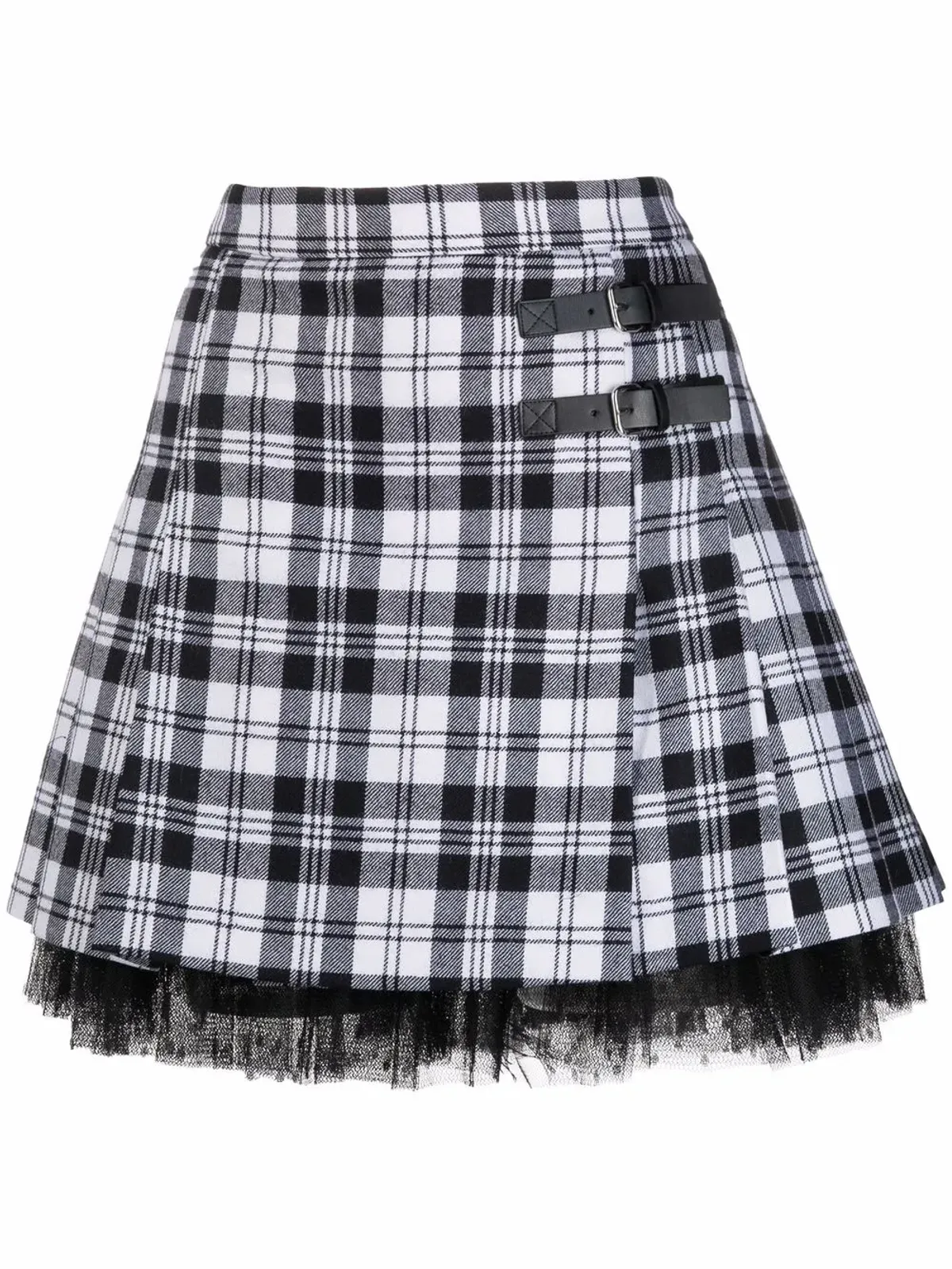 RED Valentino タータンチェック柄プリーツキルトミニスカート - 画像1