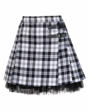 RED Valentino タータンチェック柄プリーツキルトミニスカート - サムネイル1