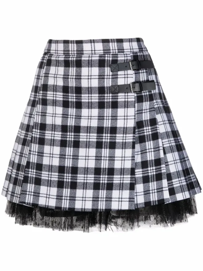 RED Valentino RED Valentino タータンチェック柄プリーツキルトミニスカートの商品画像