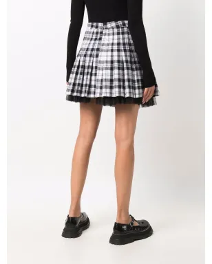 RED Valentino タータンチェック柄プリーツキルトミニスカート - サムネイル4