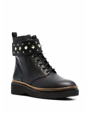 Michael Michael Kors ハスケル スパイクストラップ レザーブーツ ブラック - サムネイル2