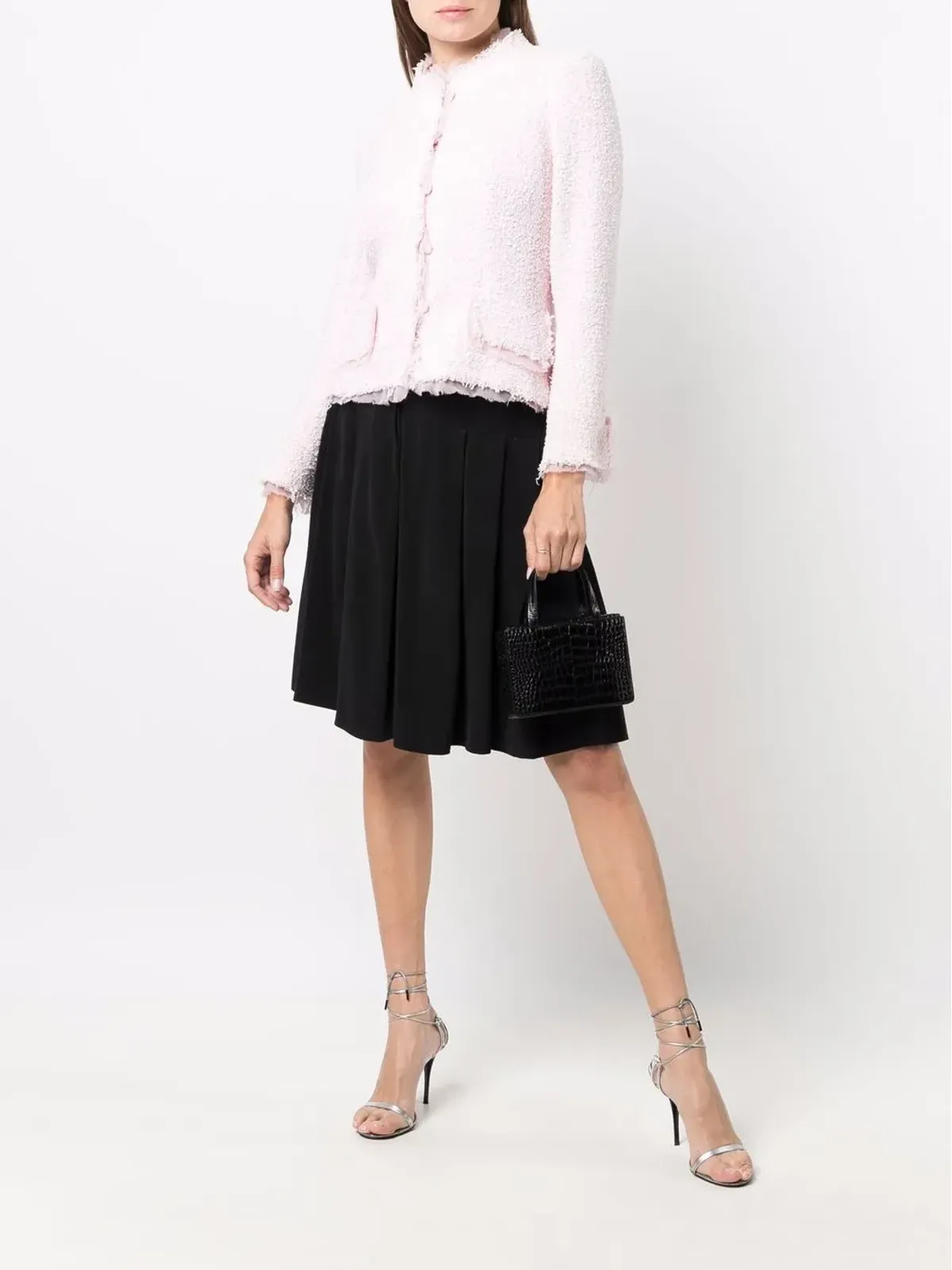 CHANEL Vintage 1990年代 CCボタン付きプリーツスカート - 画像2