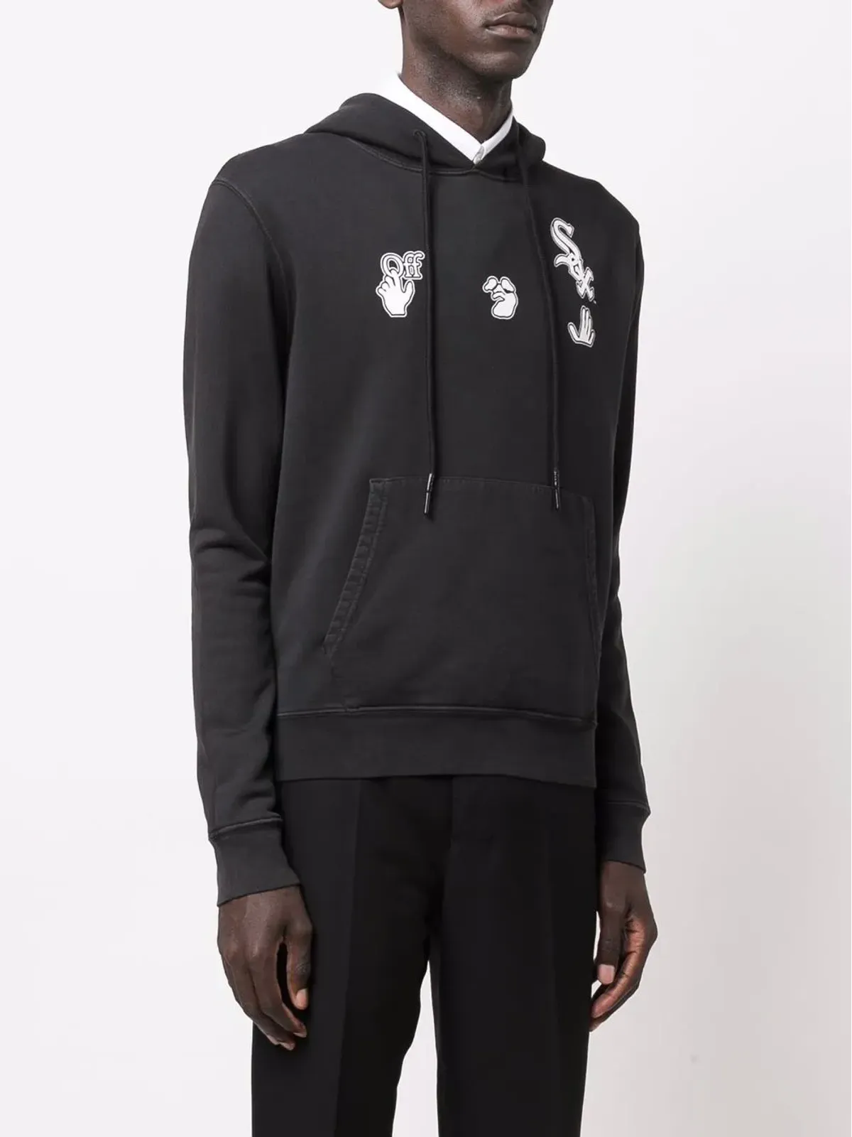 Off-White x MLB Chicago White Sox ロゴプリント フーディー（ブラック） - 画像3