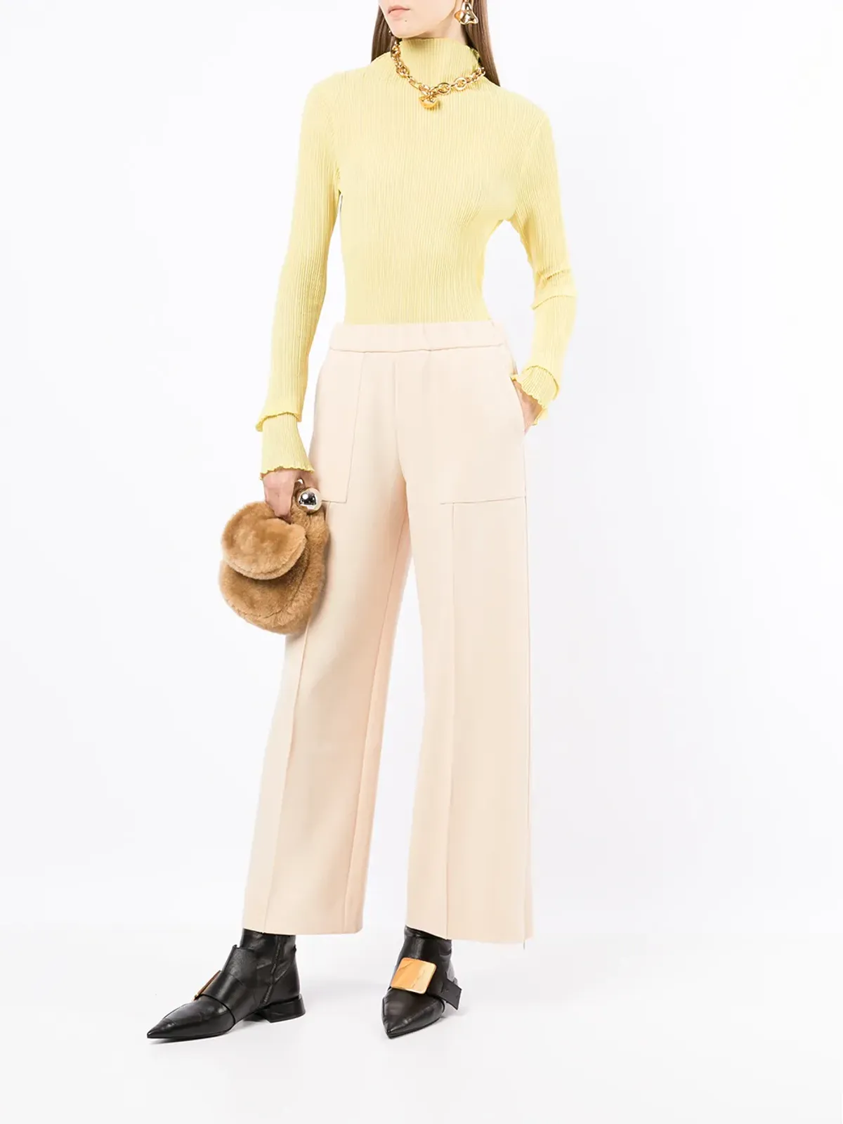 Jil Sander ワイドレッグ ウールパンツ - 画像2