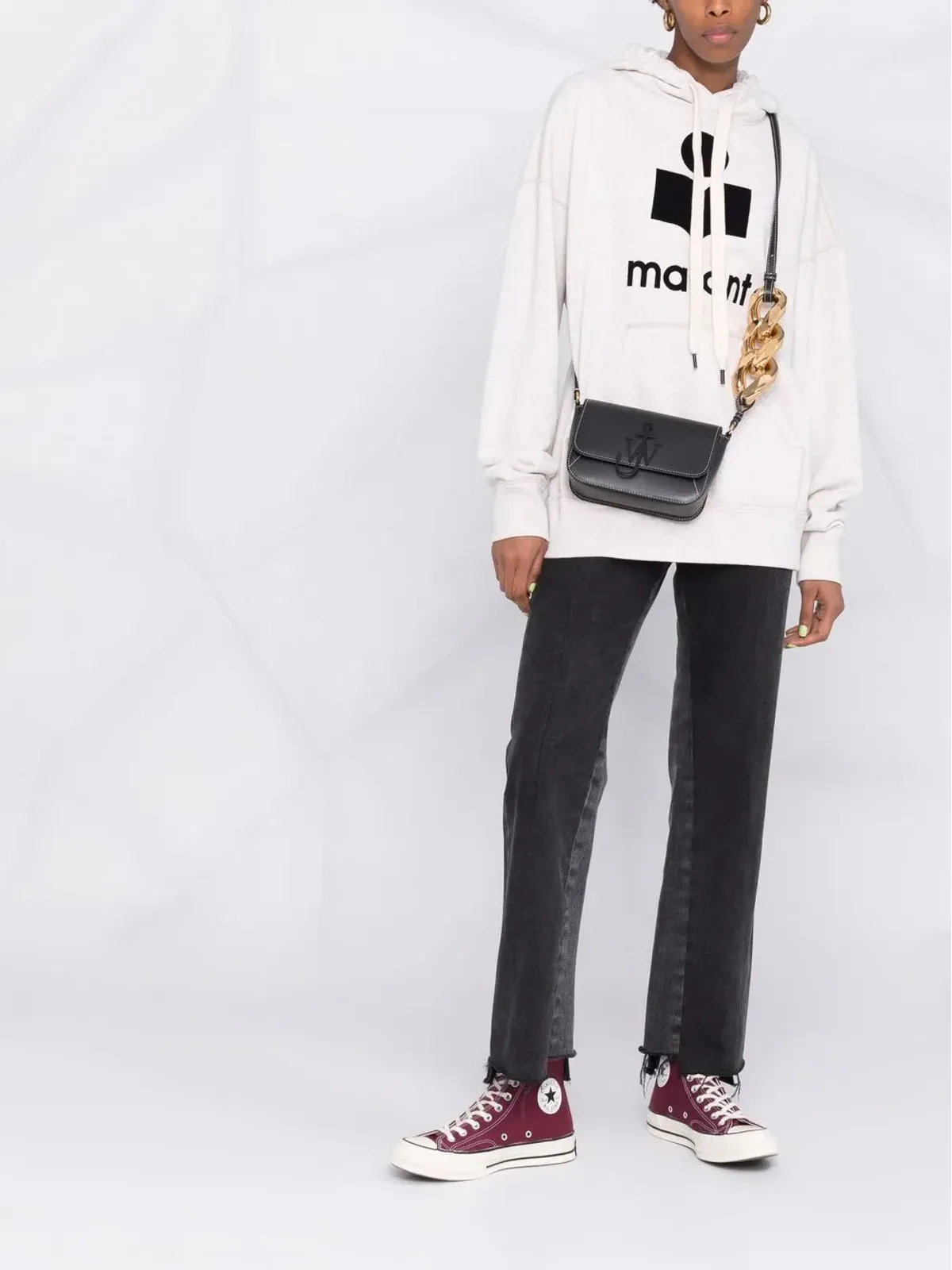 MARANT ÉTOILE Mansel logo-print hoodie - Neutrals - 画像2