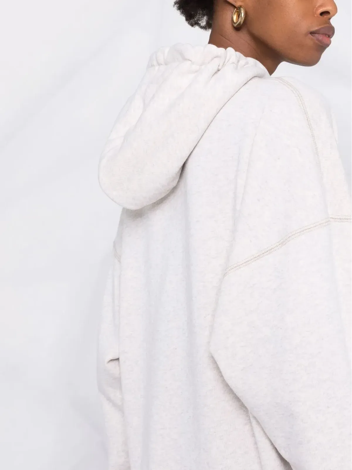 MARANT ÉTOILE Mansel logo-print hoodie - Neutrals - 画像3