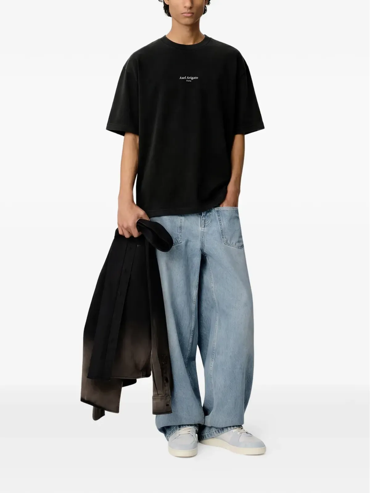 Axel Arigato フォーカス ロゴプリント Tシャツ ブラック - 画像2