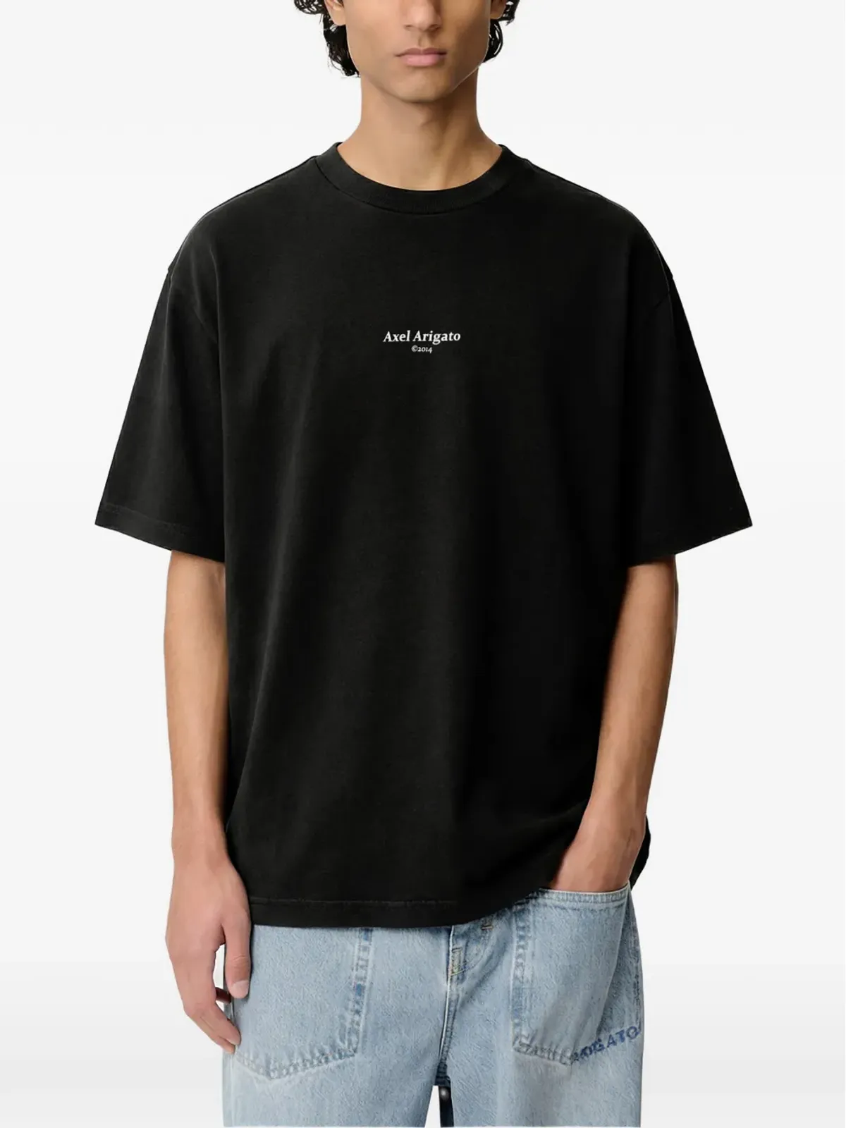 Axel Arigato フォーカス ロゴプリント Tシャツ ブラック - 画像4