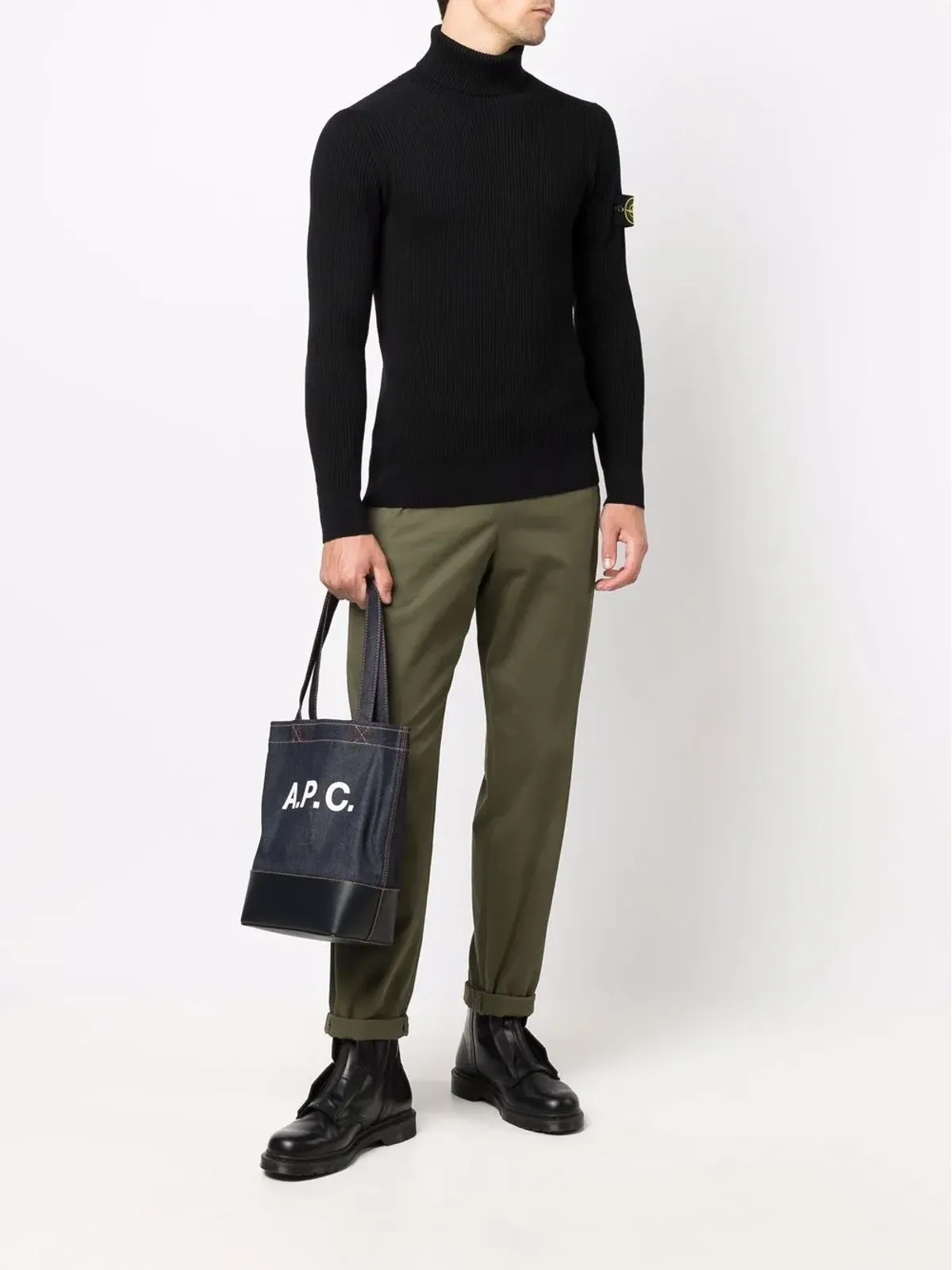 A.P.C. デニム ロゴ トートバッグ - 画像2