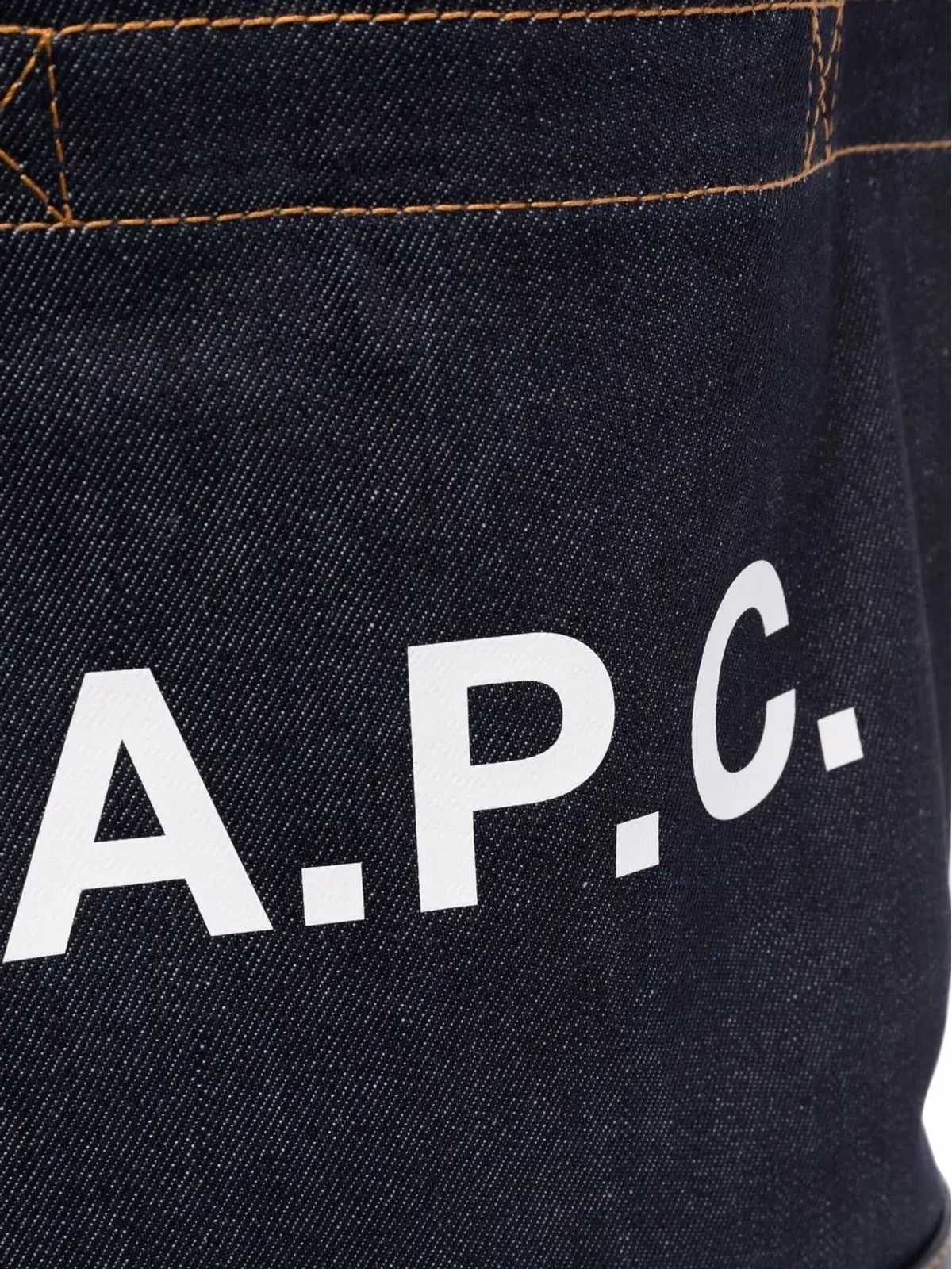 A.P.C. デニム ロゴ トートバッグ - 画像3