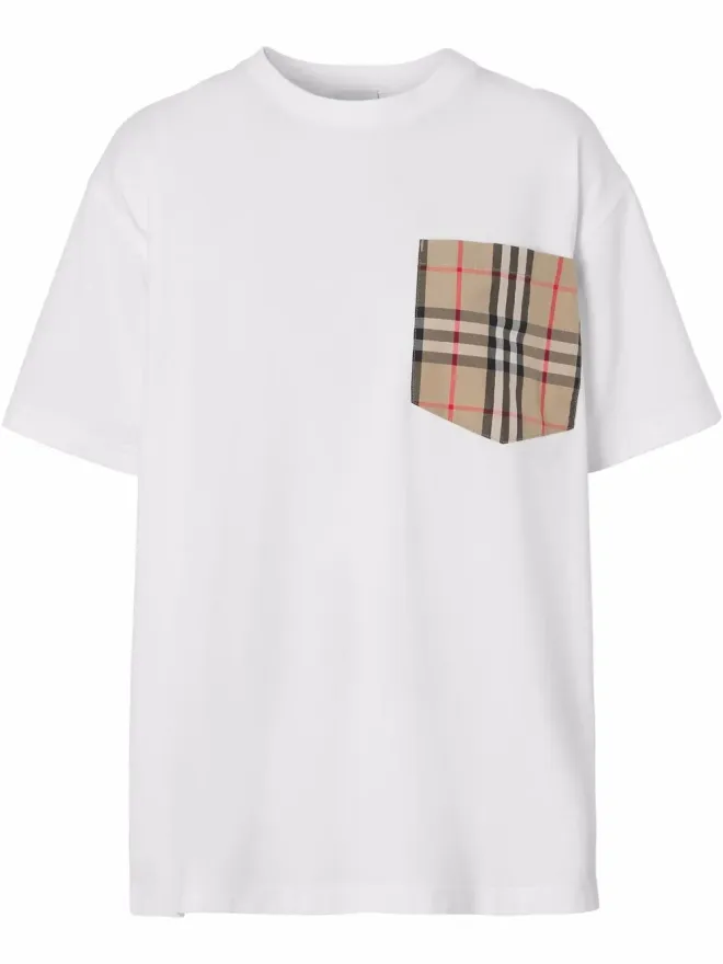 Burberry Burberry ヴィンテージチェック柄胸ポケット付きコットンTシャツの商品画像