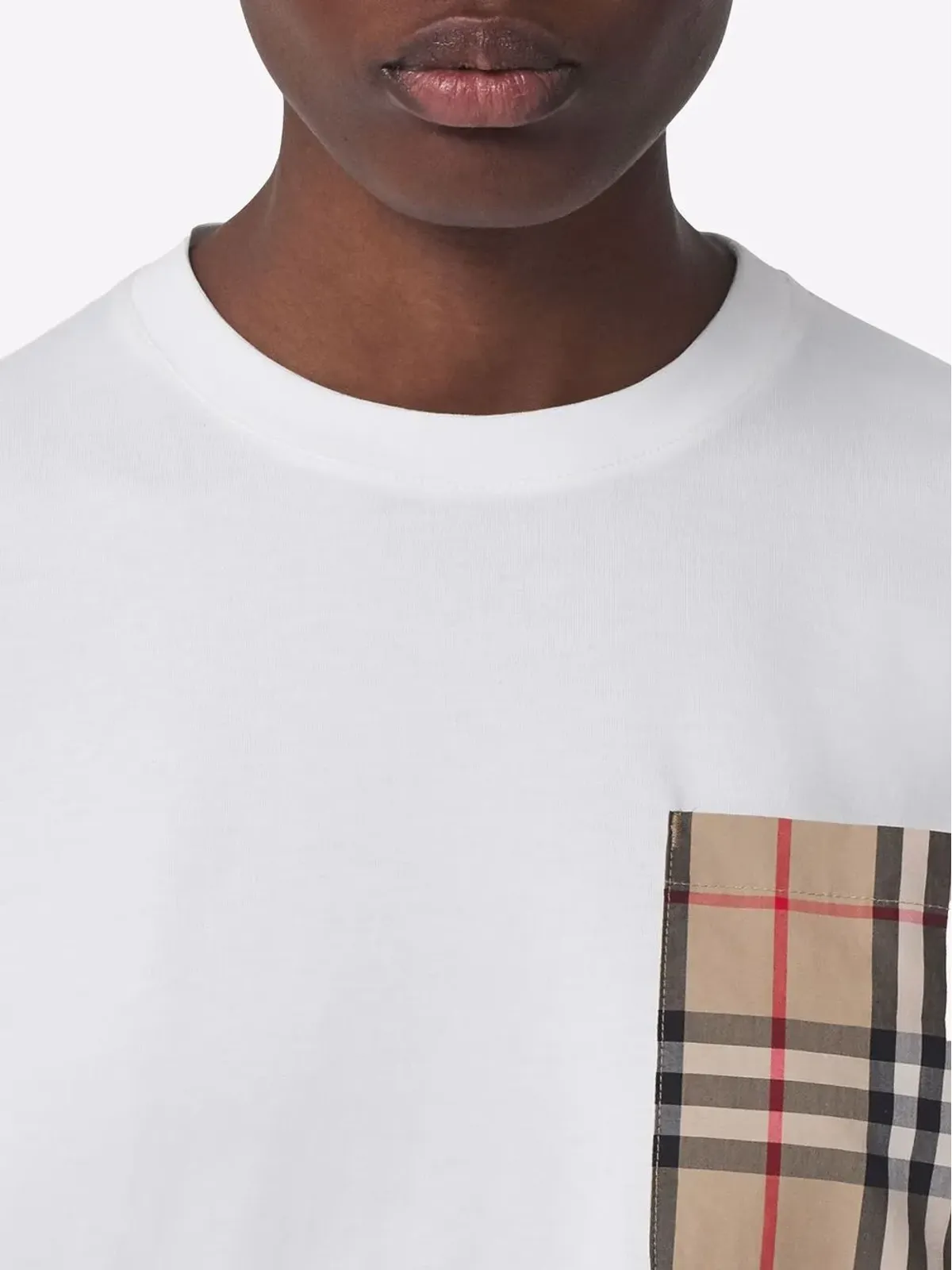 Burberry ヴィンテージチェック柄胸ポケット付きコットンTシャツ - 画像5