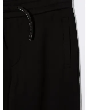 Emporio Armani Kids ドローコード付きジャージー トラックパンツ - ブラック - サムネイル3