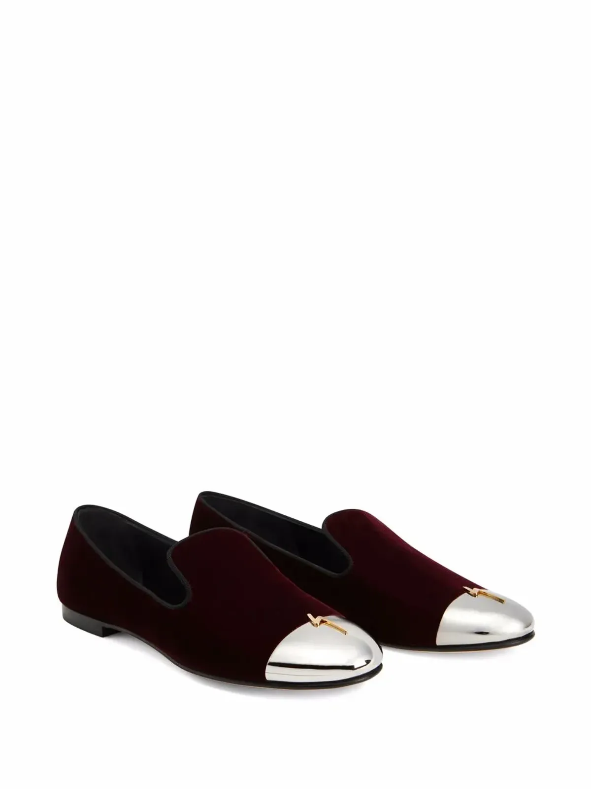 Giuseppe Zanotti Dalila カップトゥ・キャップ ローファー（レッド） - 画像2