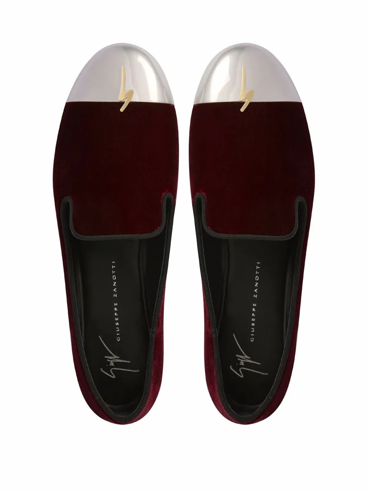 Giuseppe Zanotti Dalila カップトゥ・キャップ ローファー（レッド） - 画像4