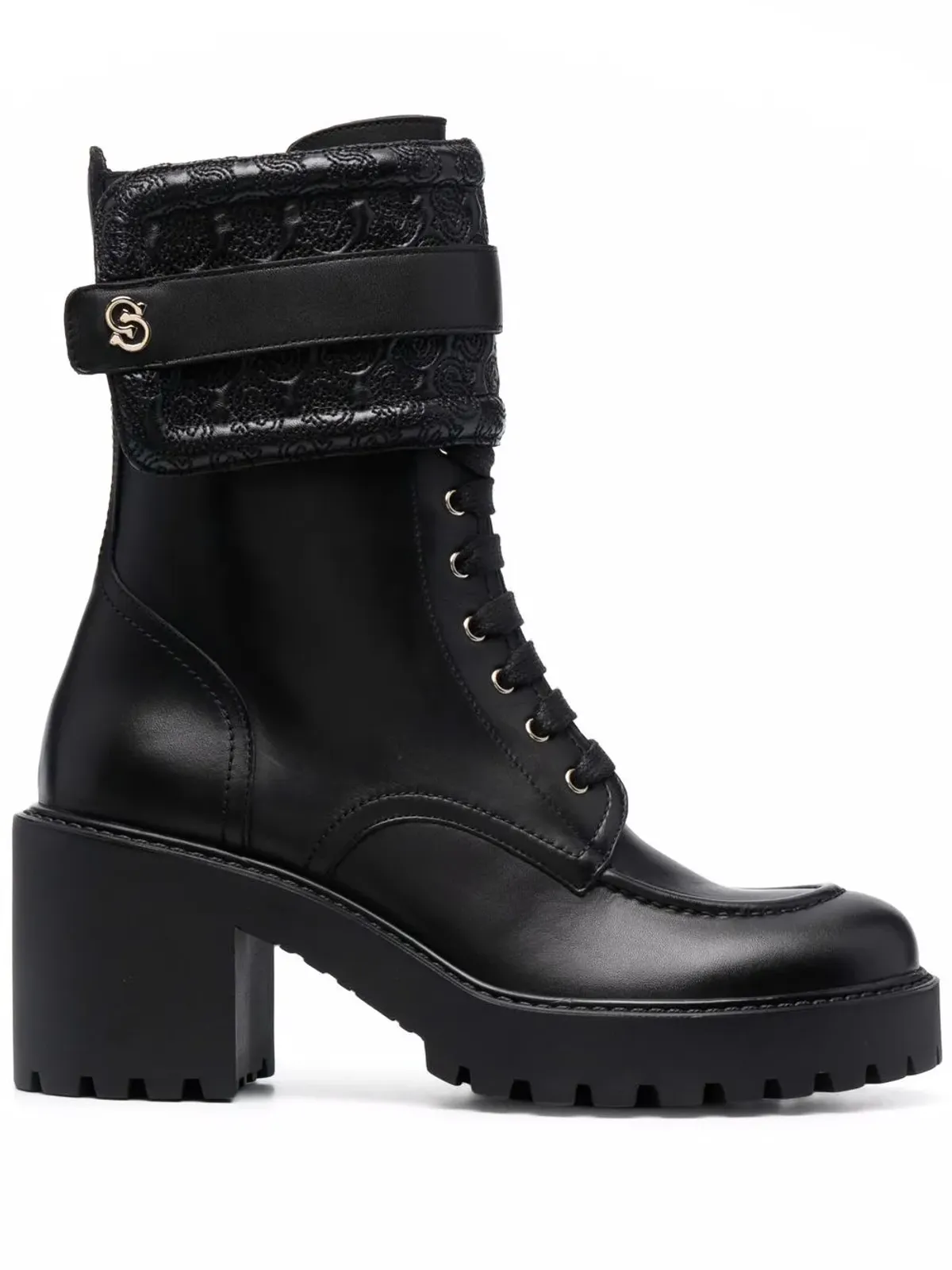Ferragamo シラーズ レザー コンバットブーツ - 画像1