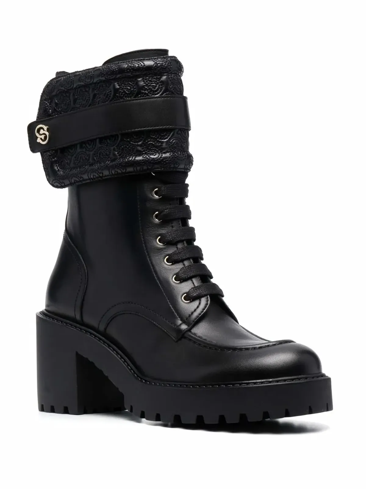 Ferragamo シラーズ レザー コンバットブーツ - 画像2
