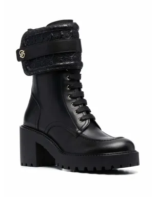 Ferragamo シラーズ レザー コンバットブーツ - サムネイル2
