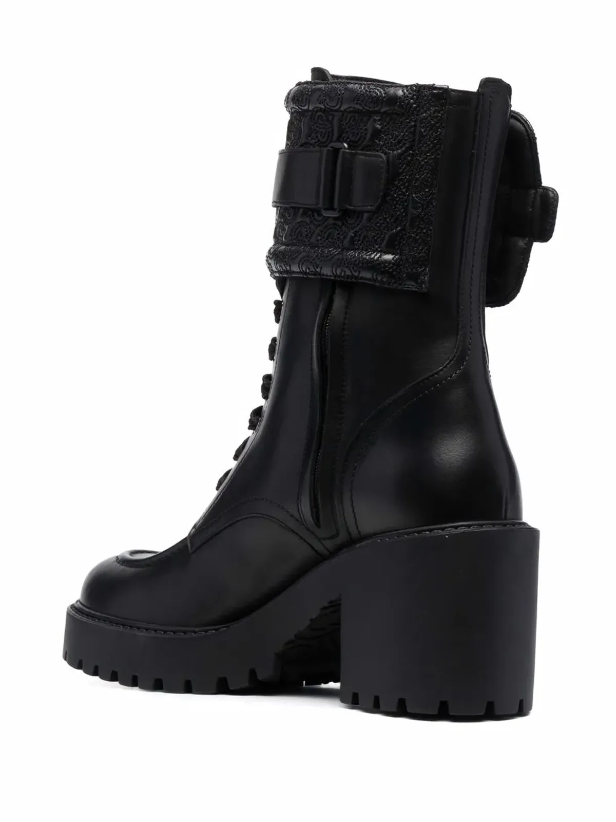 Ferragamo シラーズ レザー コンバットブーツ - 画像3