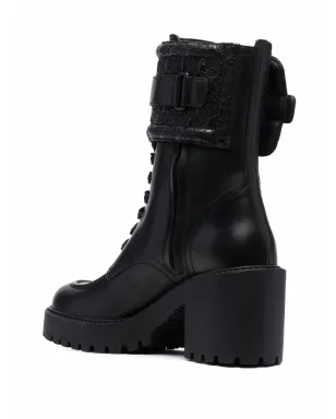 Ferragamo シラーズ レザー コンバットブーツ - サムネイル3