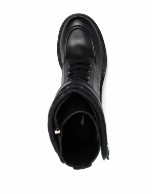 Ferragamo シラーズ レザー コンバットブーツ - サムネイル4