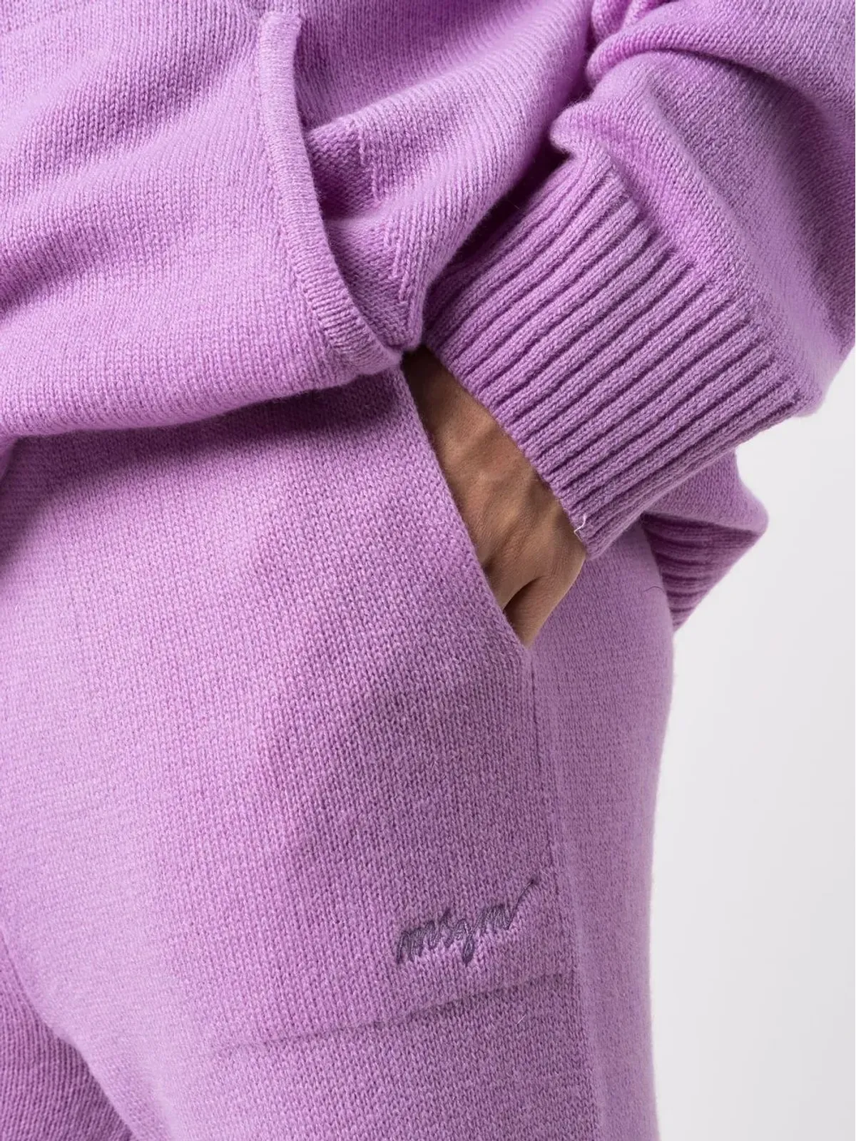 MSGM メリノブレンド ニット トラックパンツ - 画像5
