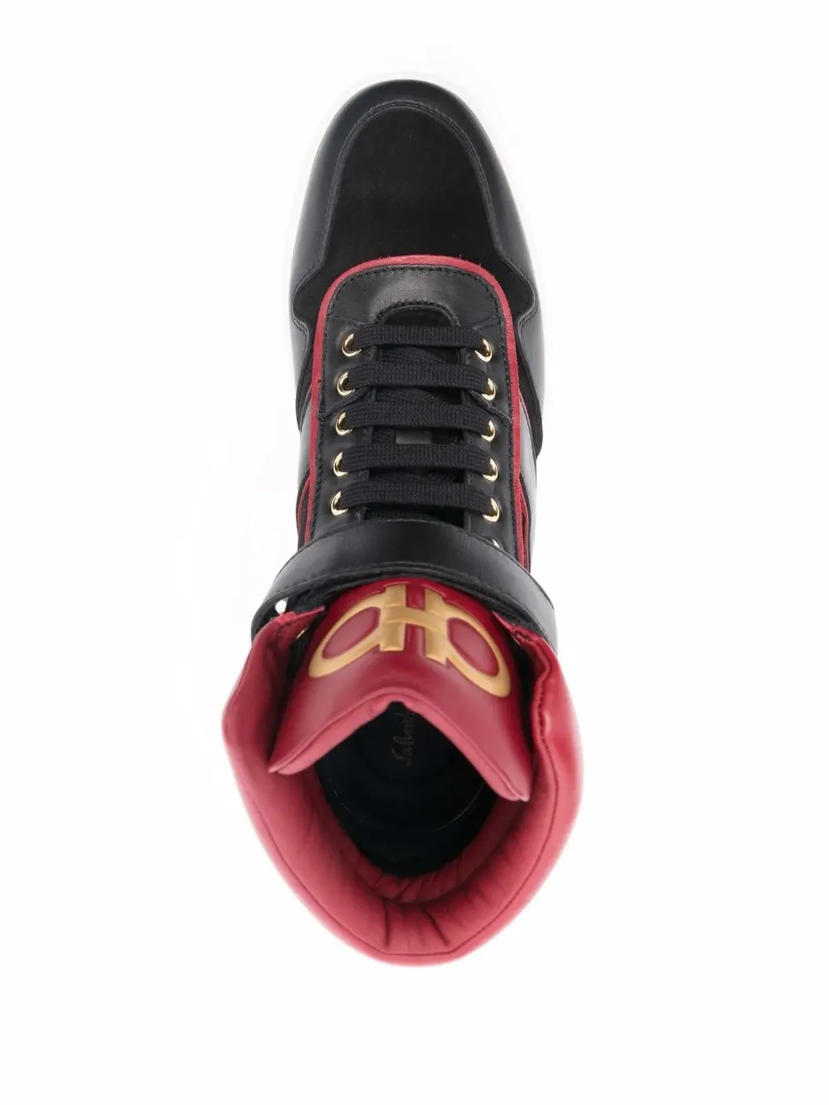 Ferragamo ガンチーニ ハイトップスニーカー レッド - 画像4