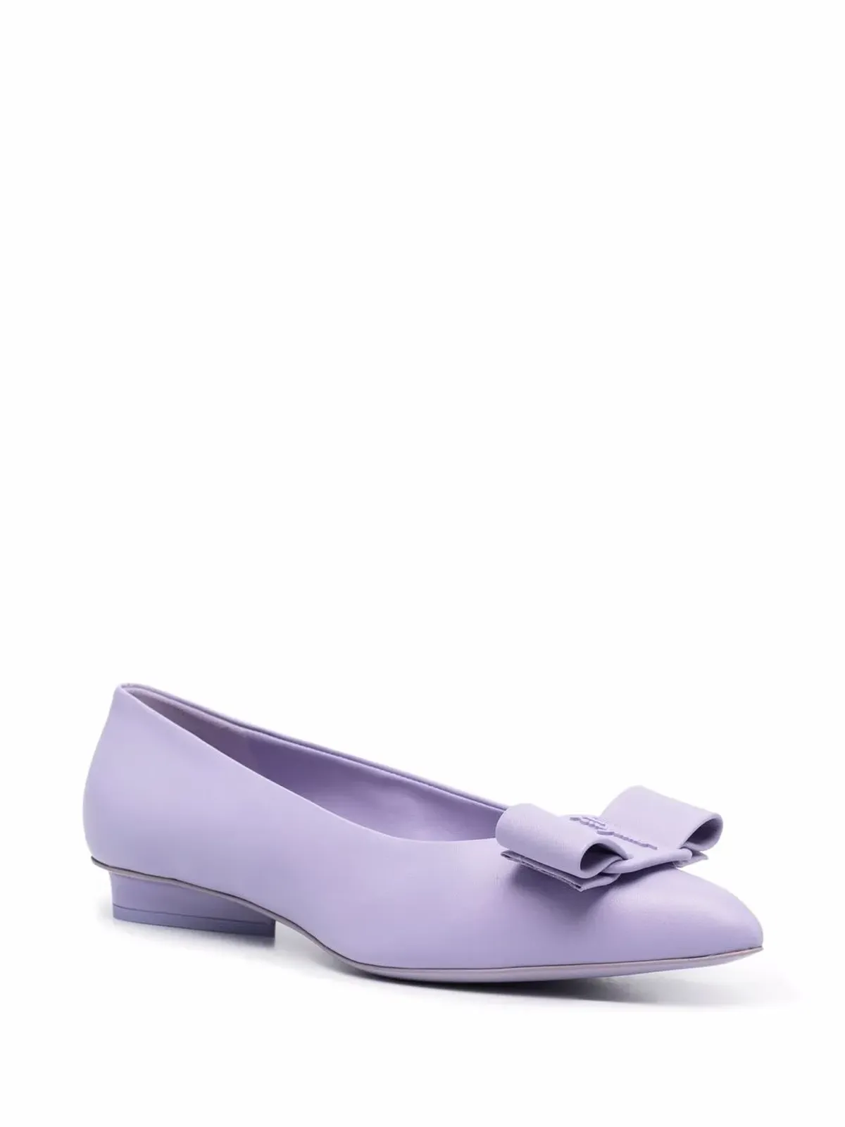 Ferragamo Viva bow flat pumps - Purple - 画像2